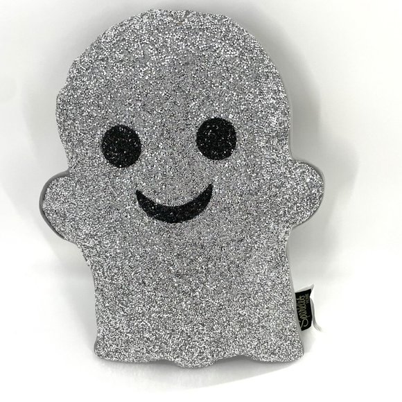 Halloween Ghost Pillow Silver Glitter Sparkles Home Rhinestone‎ Tik Tok Decor - Picture 1 of 5